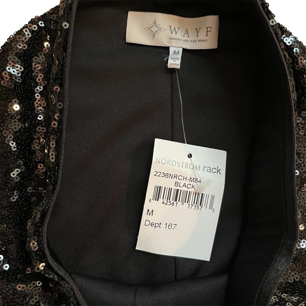 WAYF Leggings Womens M Black Sequin High Waist Pull On Logan Pants Holiday NWT! - Picture 5 of 6